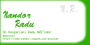 nandor radu business card